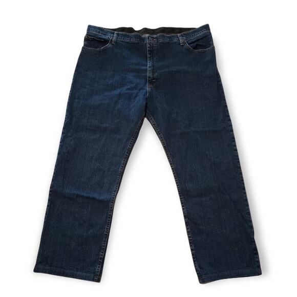 Wrangler Regular Fit Elastic Waistband Denim Blue Jeans Men's 42 x 29 - Picture 1 of 6